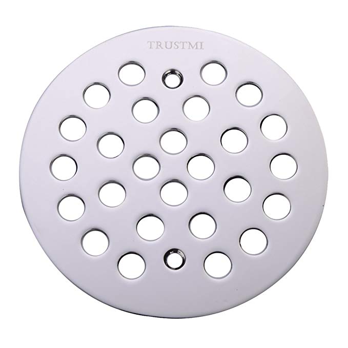 TRUSTMI 4 1/4-inch Screw-in Shower Drain Grate Replacement Cover , Chrome , also Oil Rubbed Bronze and Brushed Nickel for Choose