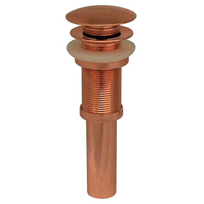 Whitehaus WHD010-PCO Decorative 2 3/4-Inch Pop-Up Mushroom Drain with Overflow, Polished Copper