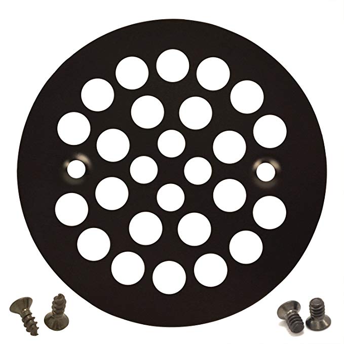 Oil Rubbed Bronze Round Shower Grate Drain 4-1/4