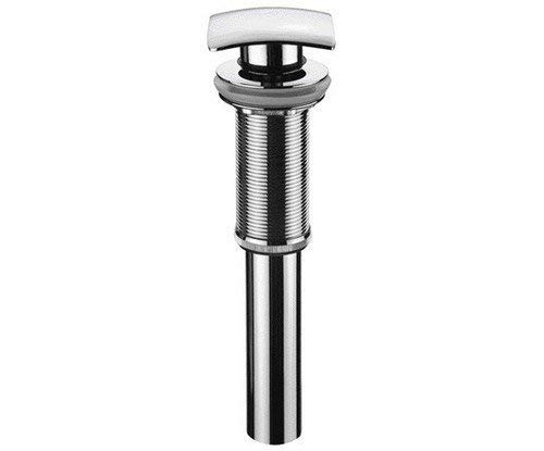 Ryvyr UM101CP Vessel pop-up drain with square canopy (without overflow), Polished Chrome