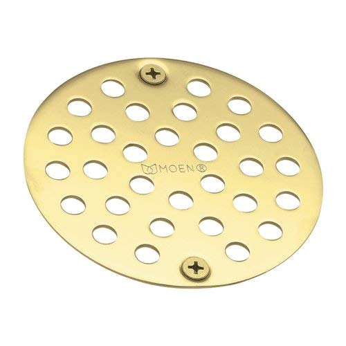 Moen 102763P Kingsley 4-Inch Screw-In Shower Straine, Polished Brass