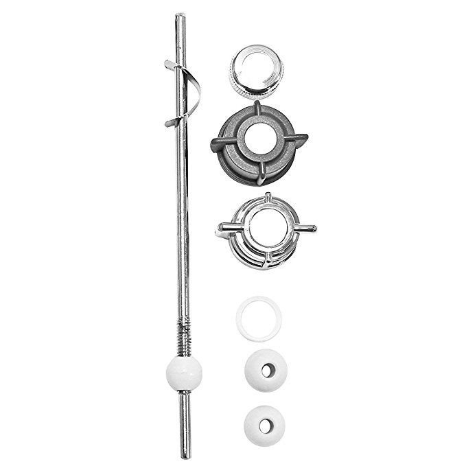 PF WaterWorks Universal Pop-Up Drain Ball Rod/Center Pivot Rod Kit - Adjustable Ball Rod + 3 Nuts (Universal, Moen, Metal) + 3 Balls + Clip; PF0904