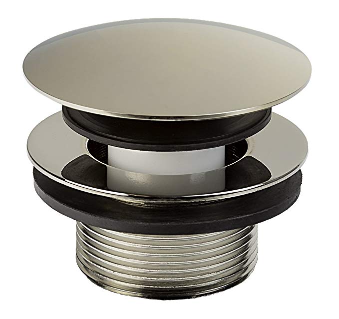 1-1/2 inch Modern Mushroom Toe Touch Tub Drain- PVD Polished Nickel