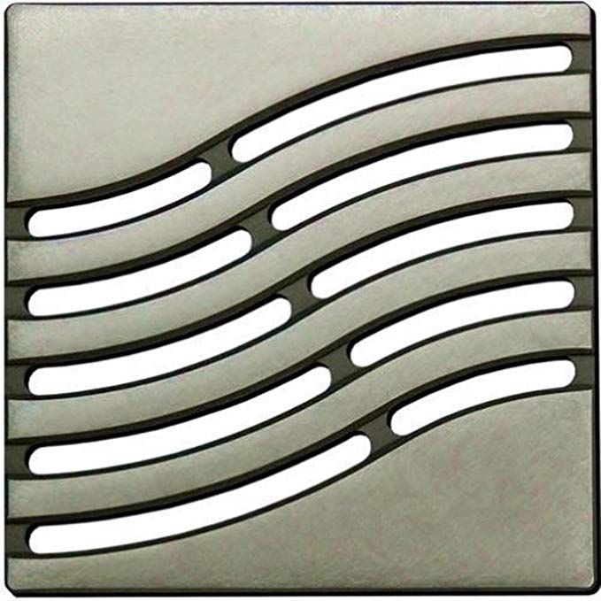 E4814-SN Tsunami Decorative Drain Grate, Satin Nickel