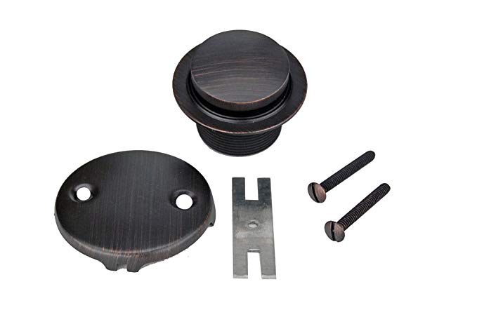 Premier Copper Products D-302ORB Tub Drain Trim and Two-Hole Overflow Cover for Bath Tubs, Oil Rubbed Bronze