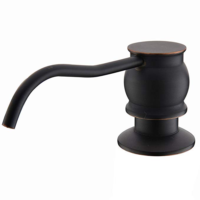 Comllen Antique Deck Mounted Oil Rubbed Bronze Black Countertop Liquid Kitchen Sink Soap Dispenser, Under Sink Soap Dispenser Pump