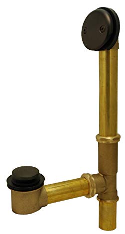 Bathtub Drain, Waste and Overflow, Tip Toe Type, Oil Rubbed Bronze Finish - Plumb USA