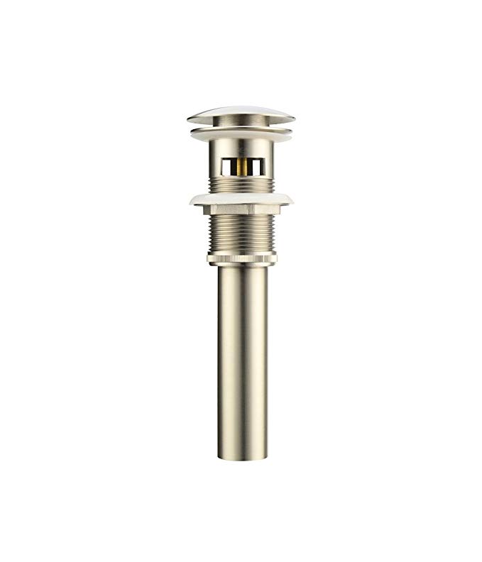 Purelux Bathroom Faucet Vessel or Vanity Sink Spring Pop Up Drain Stopper WITH Overflow, Brshed Nickel 5 YEAR WARRANTY