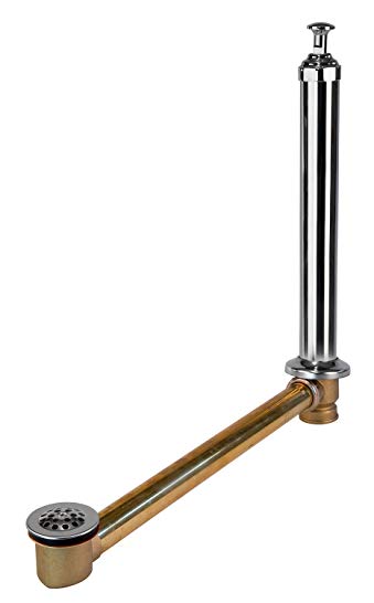 American Valve TD5CRGD 1-1/2 Inch Bath Drain for Clawfoot or Freestanding Tubs Lift to Open Brass with Chrome Trim