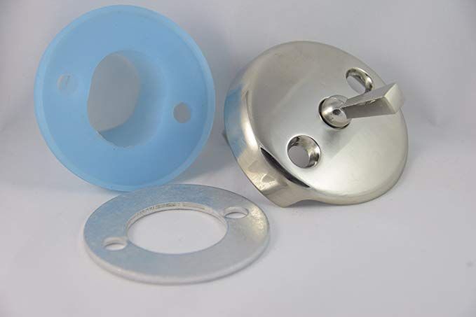 Leak-Proof Overflow Gasket Kit with Trip Lever Plate, Brushed Nickel