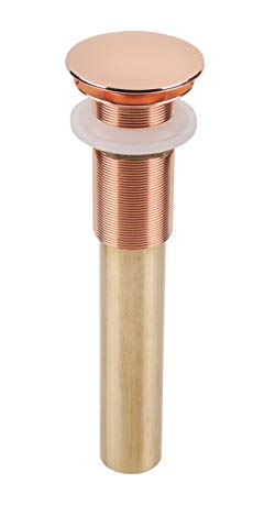 ECOSINKS P15-PC Soft Touch Pop-Up Bath Drain with No Overflow, Polished Copper