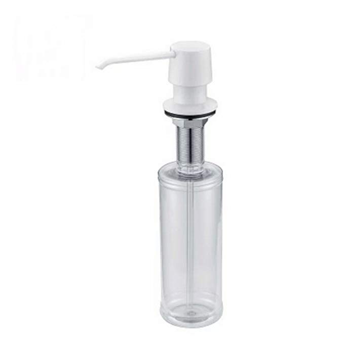 RENIST Soap or Lotion Dispenser with BRASS Pump and ABS Plastic Bottle White