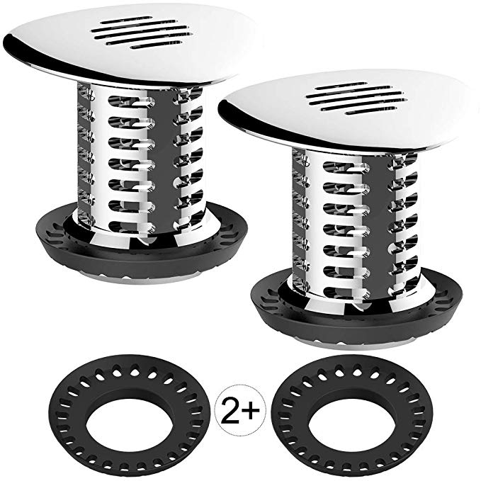 Aofmee Bathtub Drain Hair Catcher, Upgraded Strainer/Snare / Protector, Match Standard Shower Tub & Sink Drains, Catches Hair Easily & No Worry of Stopping Up The Water (2 PCS)