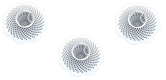 Danco Hair Catcher for Bathroom Bathtub Strainer, White, 10306 (Bathtub - In-drain Set of 3)