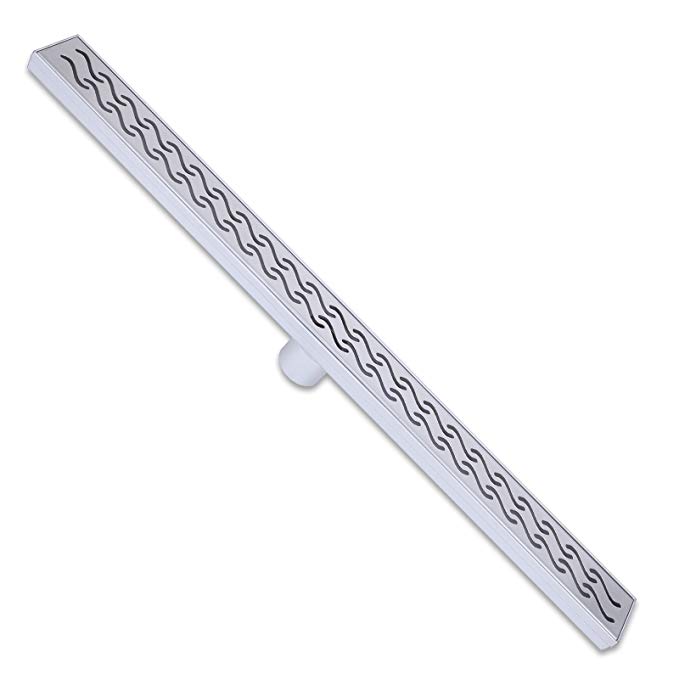 ZOIC 35.43 inches Linear Stealth Floor Grate Bathroom Shower Waste Drain-304 Stainless Steel (900MM)