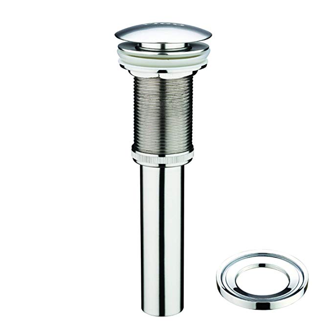 VIGO Bathroom Faucet Vessel Vanity Sink Pop Up Drain Stopper without Overflow and Mounting Ring, Chrome