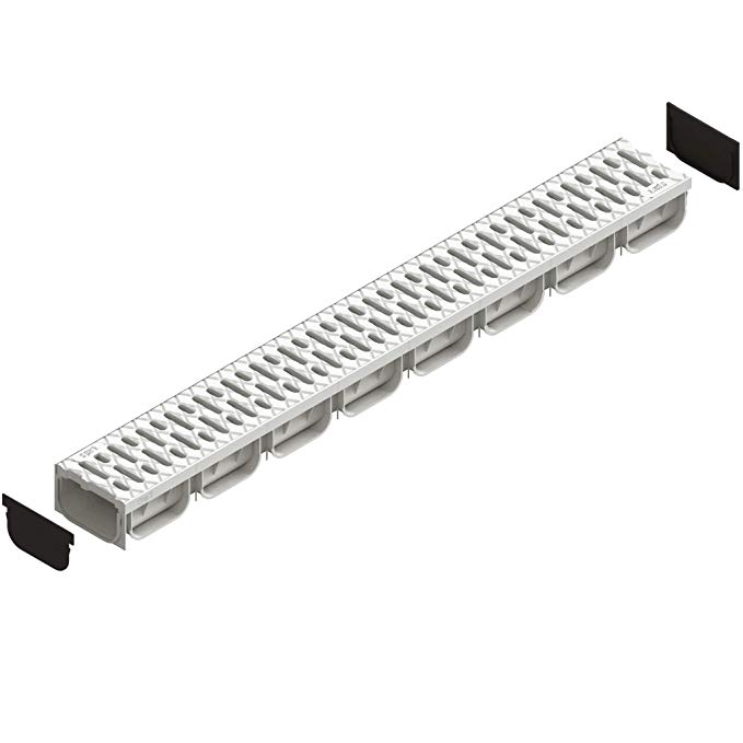 Standartpark - 4 Inch Trench Drain System With Grate - Ivory Color - Spark 2 Channel (1)