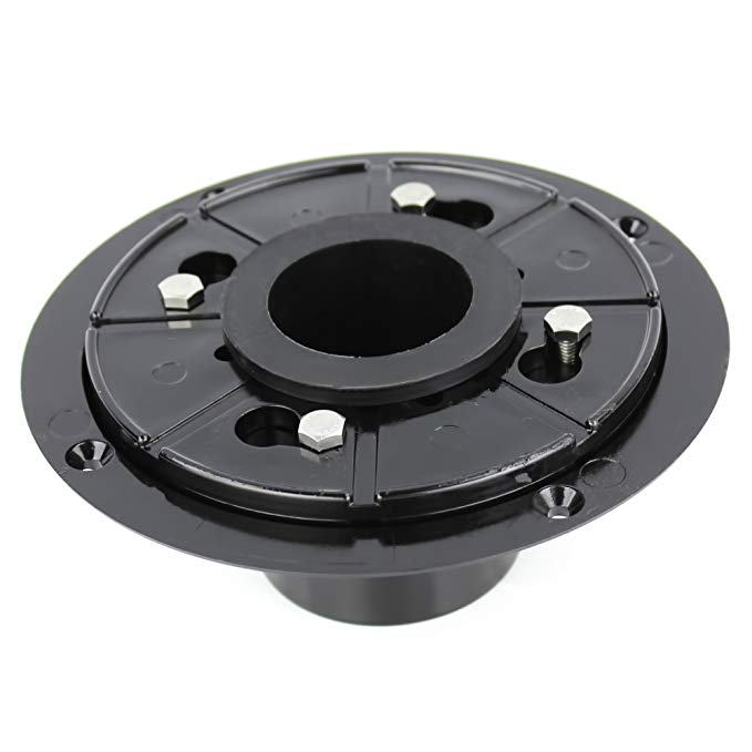 Pofuzen Linear Shower Drain Base (flange) with Rubber Gasket. Linear drain kit, ABS Base, PVC Flange - Ideal for Tile Insert Floor Drains - Compatible with 36 inch and 48 inch Linear Drains