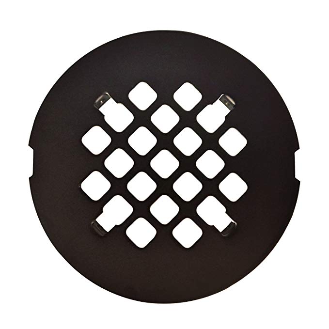 Oil Rubbed Bronze Round SNAP-IN Shower Drain Grate 4-1/4